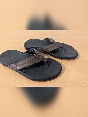 Men's Reef Brown Leather Sandals Size 9